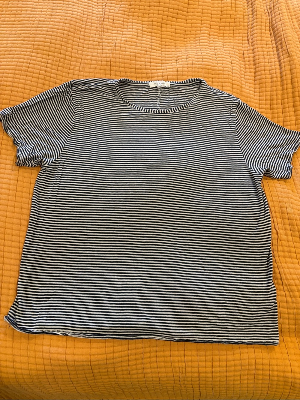 rag & bone Navy and White Striped Tee